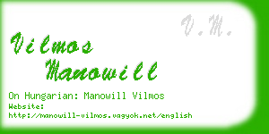 vilmos manowill business card